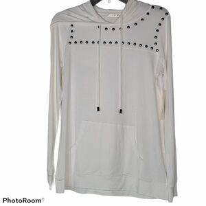 NWT SMALL CRYUS STUDDED HOODIE POCKET IVORY